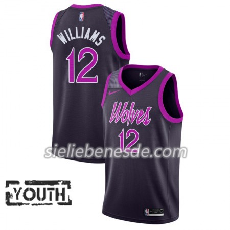 Kinder NBA Minnesota Timberwolves Trikot C.J. Williams 12 2018-19 Nike City Edition Lila Swingman
